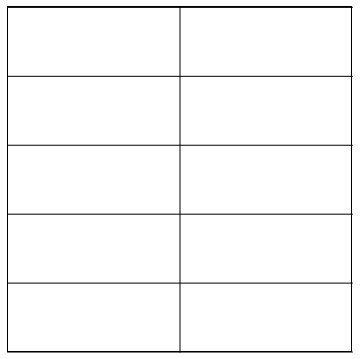 Square divided into tenths